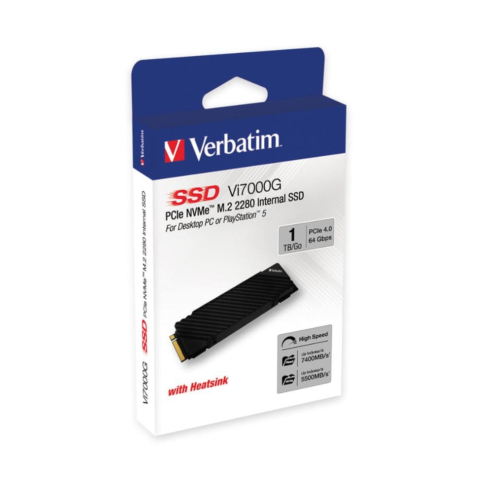 Disco solido Verbatim Vi7000G PCIe NVMe M.2 SSD de 1TB