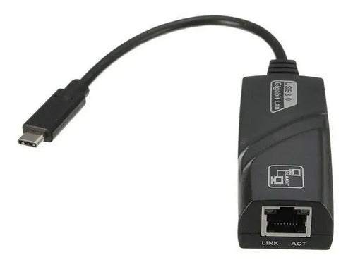 Adaptador convertidor TIPO C  a RJ45 ﻿10/100/1000 Mbps