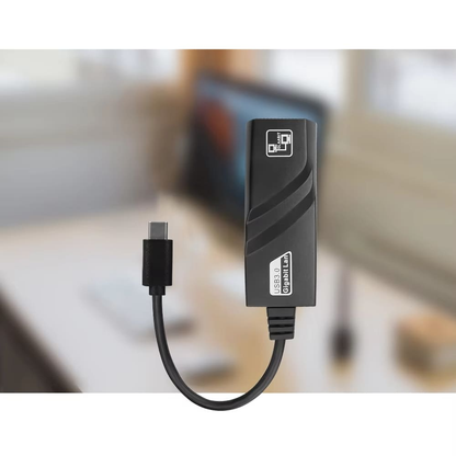 Adaptador convertidor TIPO C  a RJ45 ﻿10/100/1000 Mbps