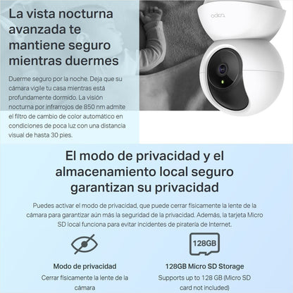 Cámara IP Wifi panorámica de seguridad TP-Link Tapo 1080P C200