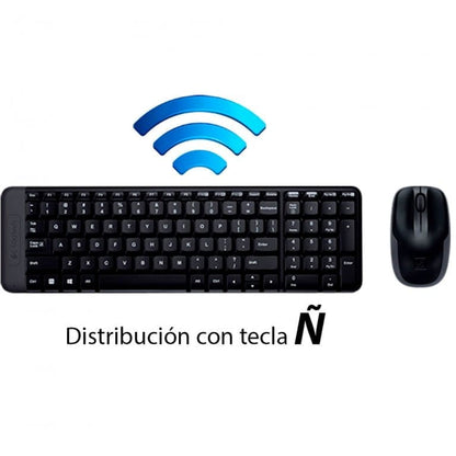 Kit Teclado y mouse inalámbrico Logitech MK220 Español Latinoamérica