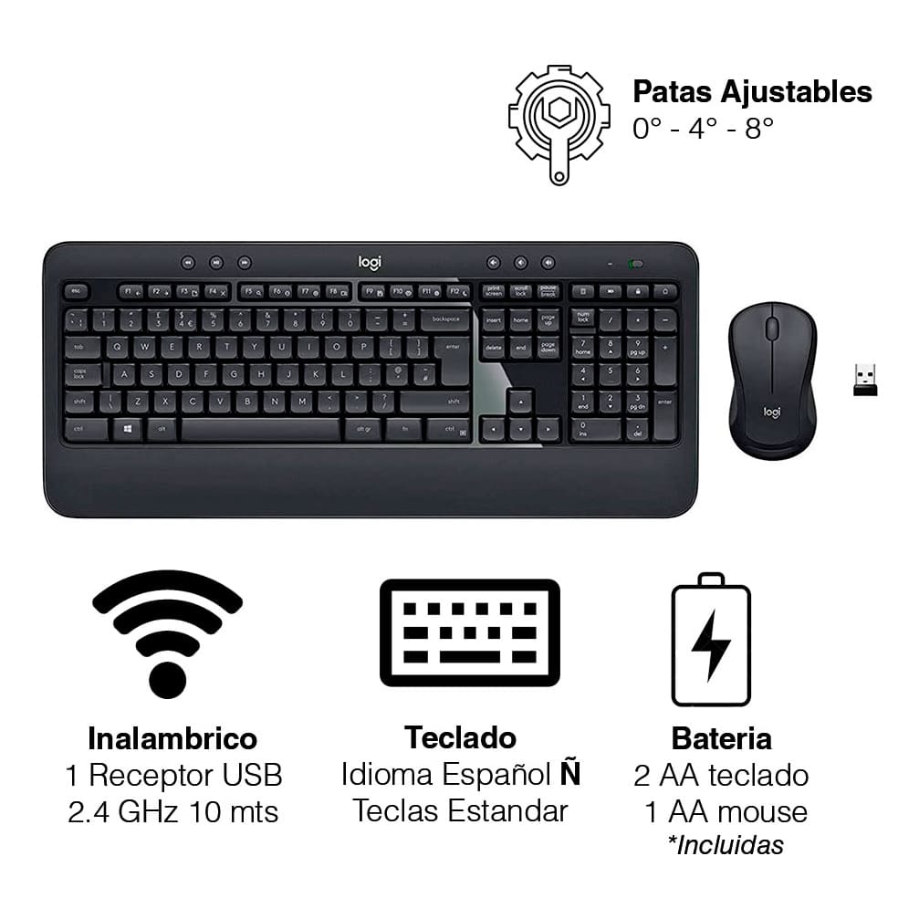 Logitech Mk540 Advanced Teclado Y Mouse Inalámbrico