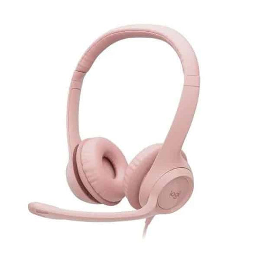 Diadema con Micrófono  Logitech H390 USB Rosa y Blanca