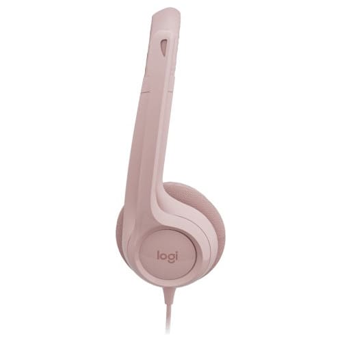 Diadema con Micrófono  Logitech H390 USB Rosa y Blanca