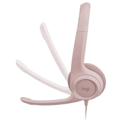 Diadema con Micrófono  Logitech H390 USB Rosa y Blanca