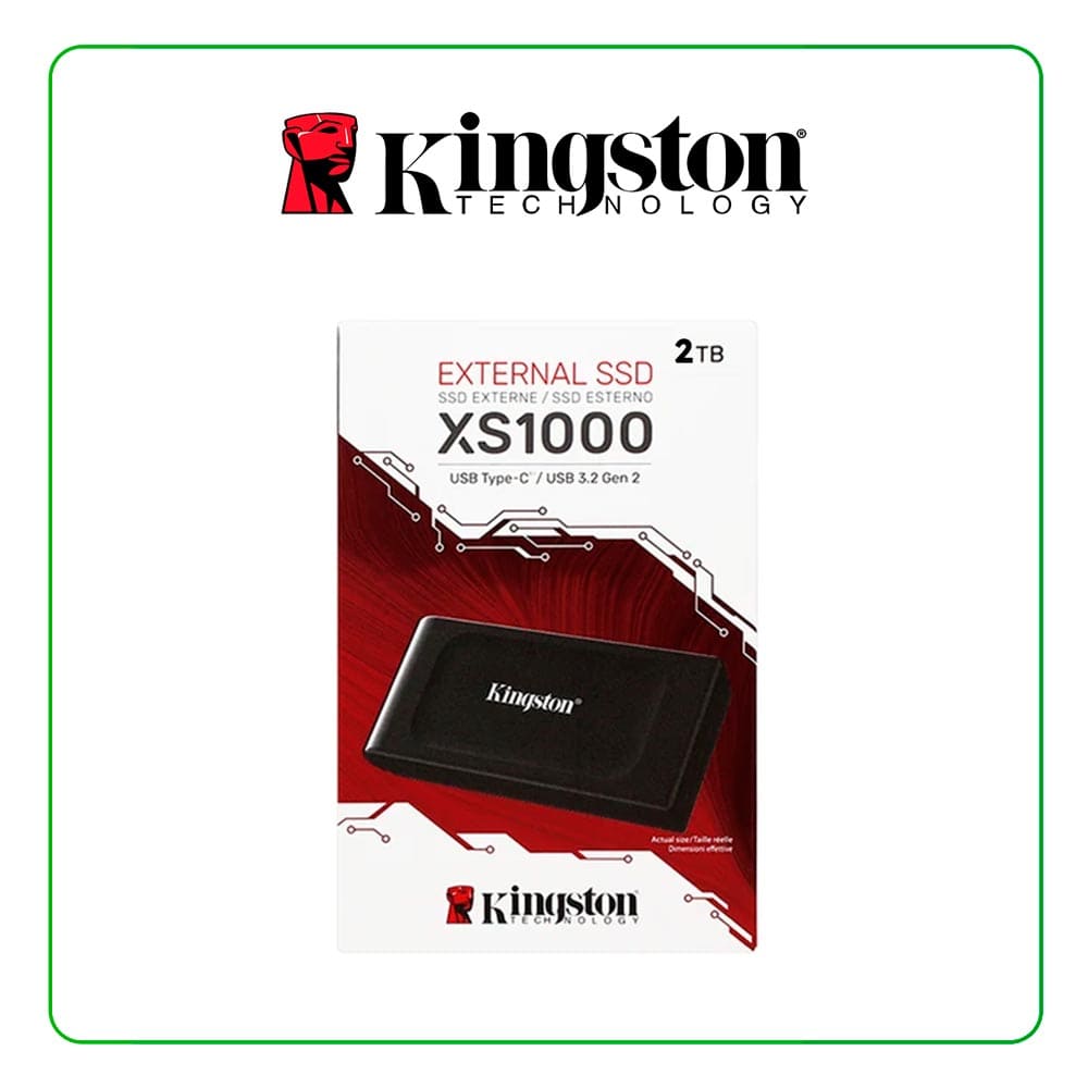 Disco Solido Externo 2TB Kingston XS1000 USB 3.2 Gen 2