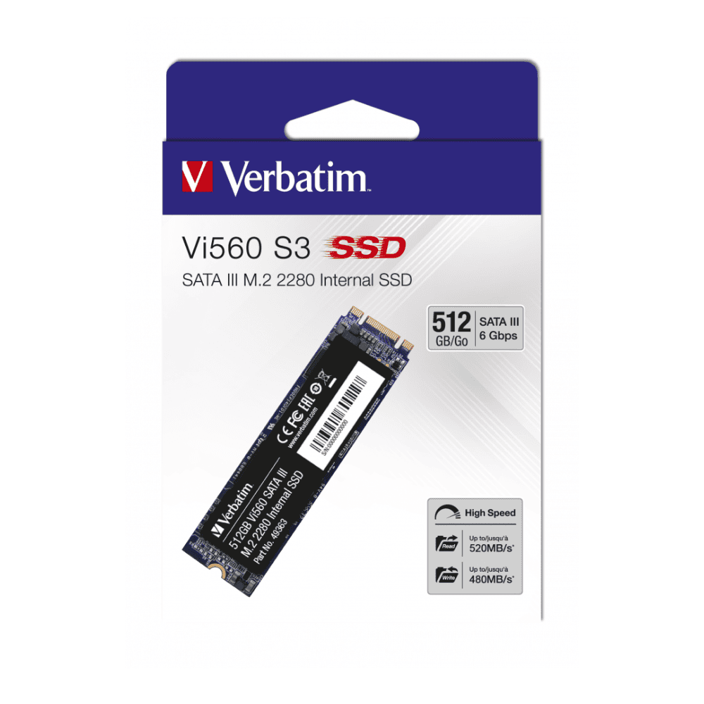 Disco Interno VERBATIM Vi560 S3 M.2 SATA 2280 512GB
