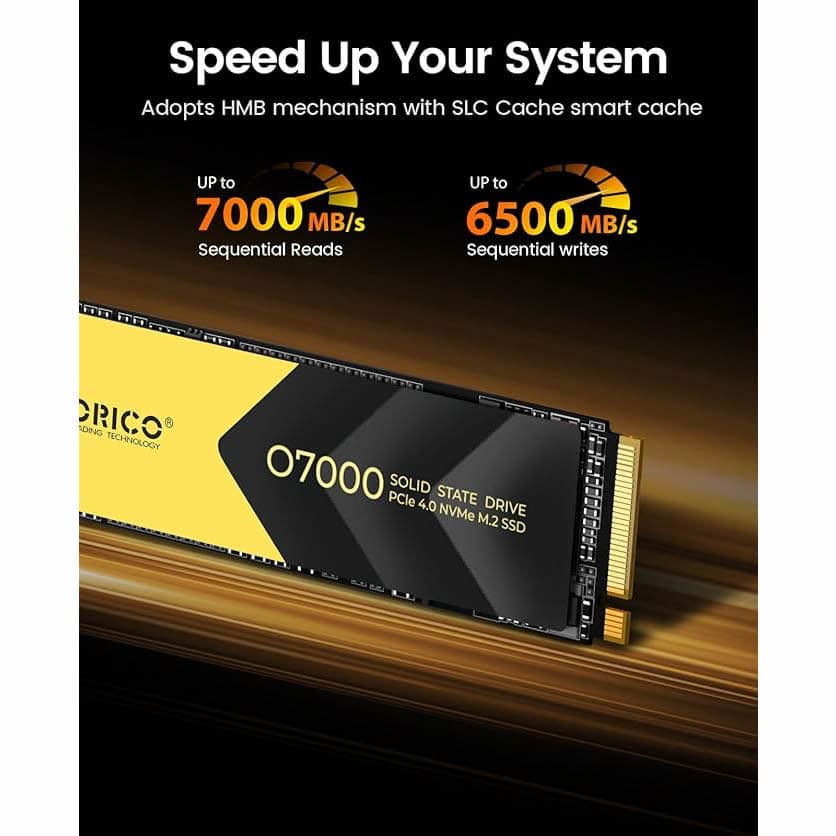 Disco Solido ORICO NVMe PCIe 4.0 de 2TB M.2  Disipación de Calor