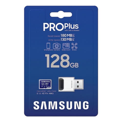 Memoria Micro Sd Samsung 128 Gb  Pro Plus Con Lector Usb 180MB/s