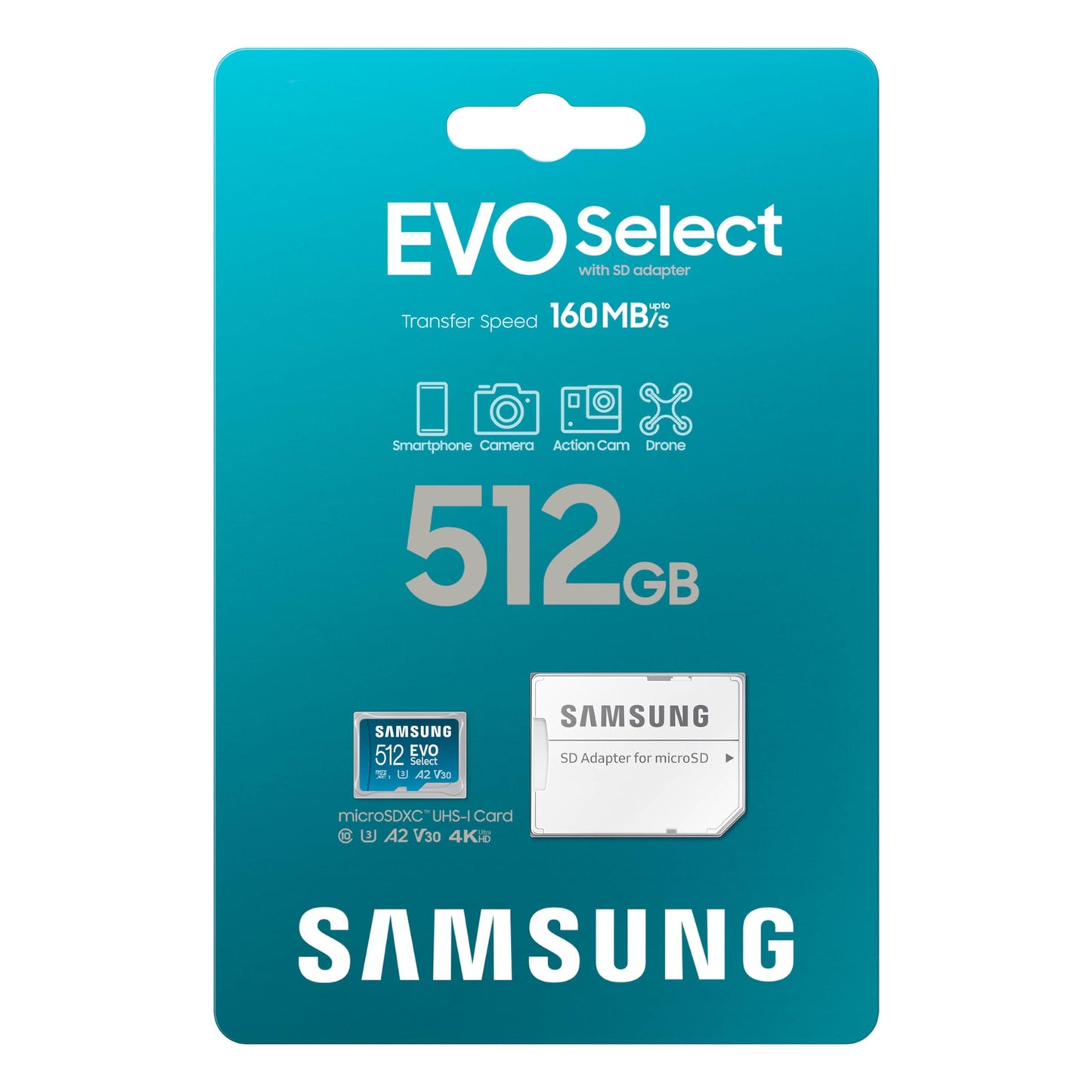 Samsung Micro Sd 512 gb Evo Select 160MB/S 4K