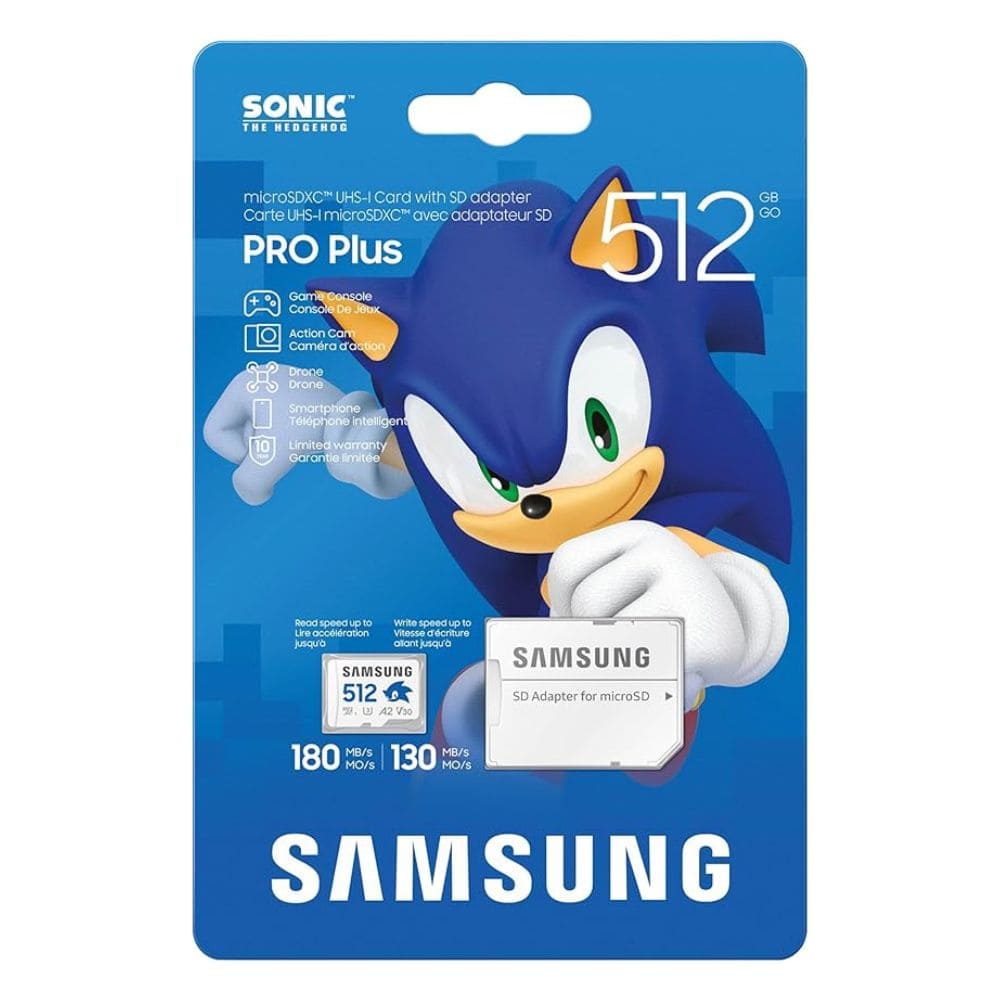 Memoria MicroSD Samsung 512GB PRO PLUS 180Mbs SONIC