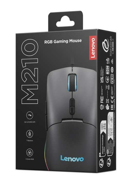 Mouse LENOVO Alámbrico Gaming M210 Negro