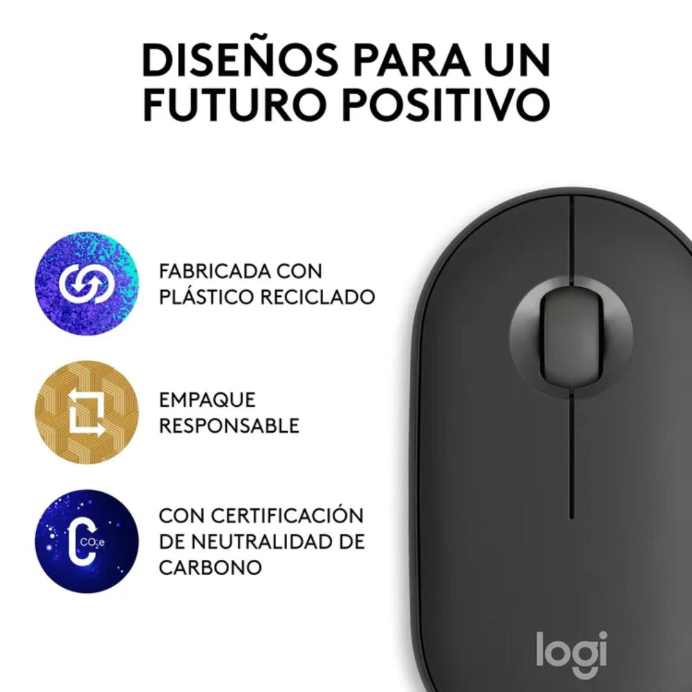 Mouse Logitech PEBBLE M350s Inalámbrico  Bluetooth Negro