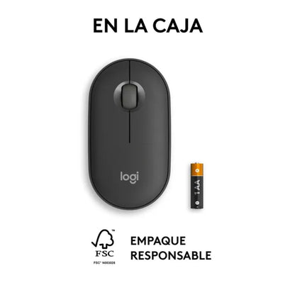 Mouse Logitech PEBBLE M350s Inalámbrico  Bluetooth Negro