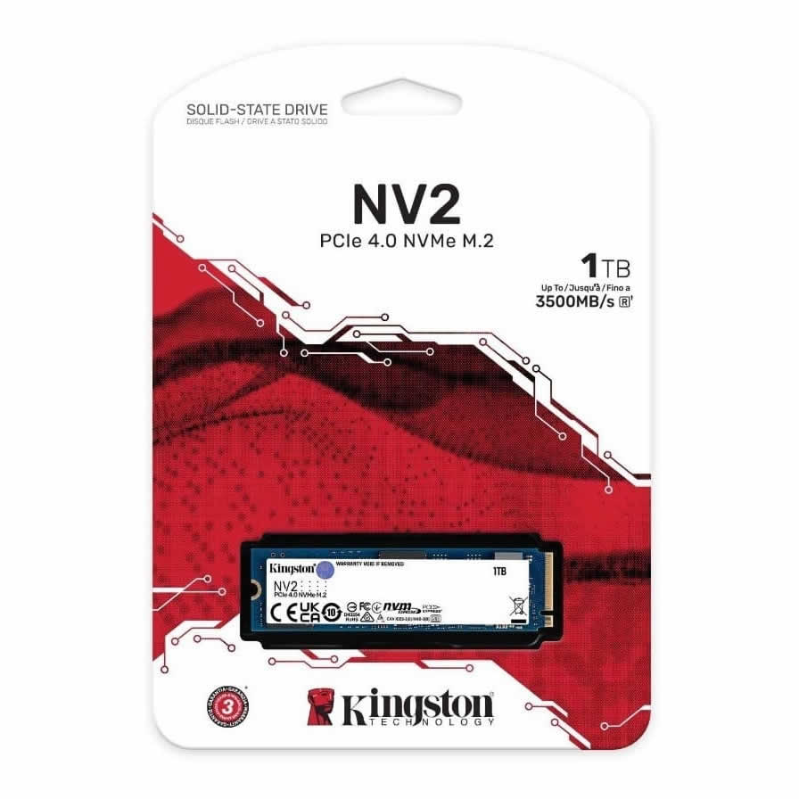 Unidad Solida Kingston Nv2 Nvme PCIe 1TB M.2