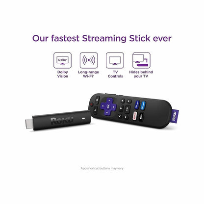 Roku Streaming Stick 4K/HDR/Dolby Vision control remoto TV