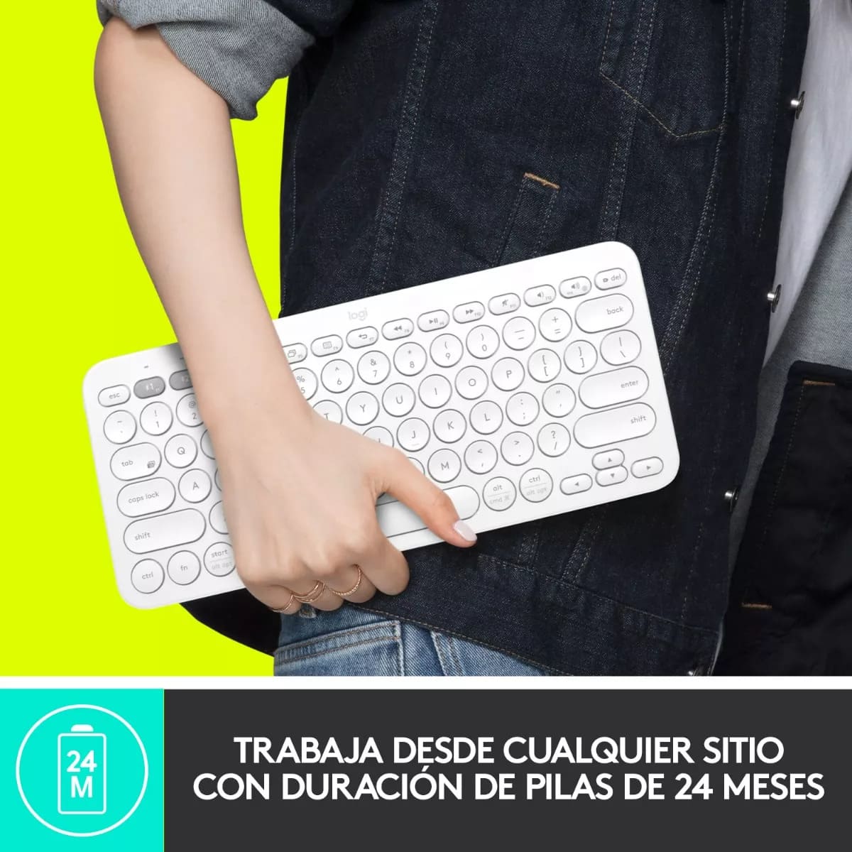 Teclado Logitech Inalámbrico Bluetooth K380 Rosa