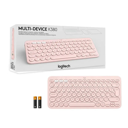 Teclado Logitech Inalámbrico Bluetooth K380 Rosa