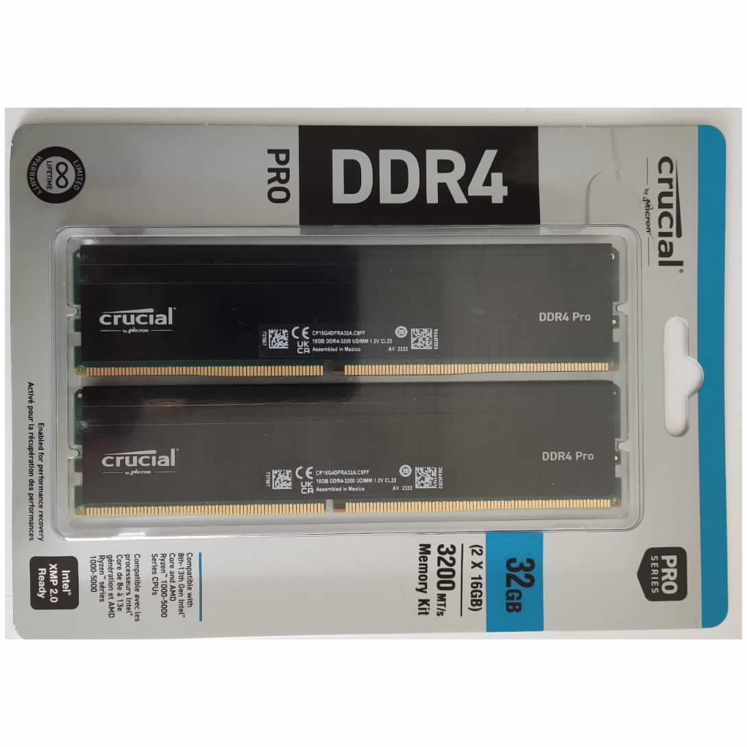 Kit Memoria RAM Crucial DDR4 32GB (2*16GB) 3200 MHz PC